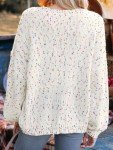 CUPSHE Women's Rainbow Knit Sweater - White