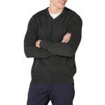 Amazon Essentials Men's V-Neck Sweater (Available in Big & Tall), Charcoal Heather, X-Large