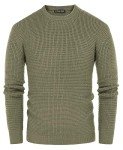 PJ PAUL JONES Sweaters for Men Crewneck Cable Knit Waffle Textured Pullover Sweater Men Green