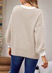 ETCYY Womens Oversized Sweaters Fall 2024 Fashion Clothes Trendy Batwing Sleeve Colorblock Striped Knit Pullover Sweater Tops(M.Apricot)