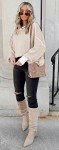 ETCYY Womens Oversized Sweaters Fall 2024 Fashion Clothes Trendy Batwing Sleeve Colorblock Striped Knit Pullover Sweater Tops(M.Apricot)