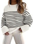 LILLUSORY Striped Oversized Sweaters Womens Winter Cashmere Trendy Ladies Long 2023 Fall Fashion Casual Chunky Tunic Pullover Tops Wear with Leggings