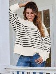LILLUSORY Striped Oversized Sweaters Womens Winter Cashmere Trendy Ladies Long 2023 Fall Fashion Casual Chunky Tunic Pullover Tops Wear with Leggings