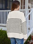 LILLUSORY Striped Oversized Sweaters Womens Winter Cashmere Trendy Ladies Long 2023 Fall Fashion Casual Chunky Tunic Pullover Tops Wear with Leggings