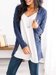 Women's Cable Knit Chunky Cardigan - Blue Grey