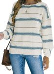 Dokotoo Women's Chunky Knit Color Block Sweater