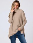 ANRABESS Women's Oversized Turtleneck Loose Sweater
