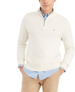 Tommy Hilfiger Men's Quarter Zip Pullover Sweater