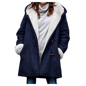 Navy Plus Size Sherpa Lined Winter Coat