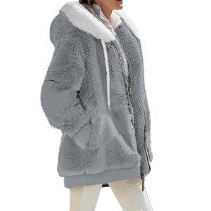 Fuzzy Fleece Hooded Winter Coat for Women