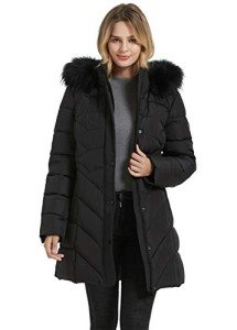 Women's Thick Down Alternative Puffer Jacket - Black