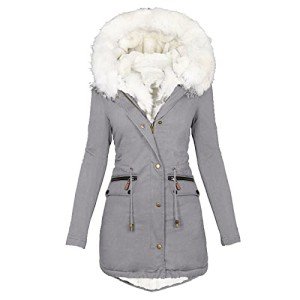 Women's Warm Winter Coat with Faux Fur Hood