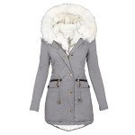 Women's Warm Winter Coat with Faux Fur Hood