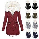 Women's Warm Winter Coat with Faux Fur Hood