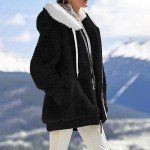 Fuzzy Fleece Hooded Winter Coat for Women