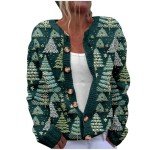 Funny Christmas Tree Cardigan Sweater for Women