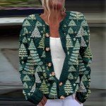 Funny Christmas Tree Cardigan Sweater for Women