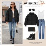 Women's Cropped Puffer Jacket - Black, Large