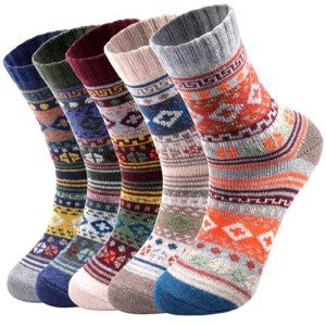 Cozy Wool Socks for Women - 5 Pairs