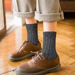 5 Pairs Women's Thick Wool Winter Crew Socks