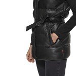 Levi's Women's Black Vegan Leather Puffer Vest