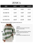 ZESICA Women’s Oversized Striped Knit Sweater - Green