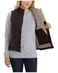 Carhartt Sherpa Lined Mock Neck Vest - Dark Brown