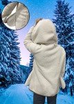 Khaki Sherpa Fleece Overcoat for Women