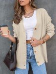LILLUSORY Women's Oversized V Neck Cardigan Sweater
