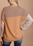Dokotoo Women's Color Block Long Sleeve Sweater
