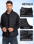 Men's Lightweight Packable Vest - Water-Resistant, Warm