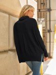 LILLUSORY Women's Oversized Black Turtleneck Sweater