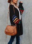 Dokotoo Women's Striped Color Block Long Cardigan