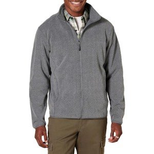 Men's Fleece Jacket with Full Zip - Dark Grey