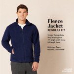 Men's Fleece Jacket with Full Zip - Dark Grey