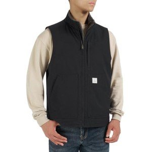 HISEA Men's Sherpa Lined Vest, Insulated Black