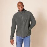 Men's Fleece Jacket with Full Zip - Dark Grey