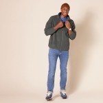 Men's Fleece Jacket with Full Zip - Dark Grey