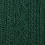 Men's Dark Green Cable Knit Crewneck Sweater