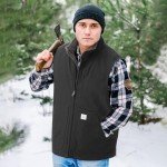 HISEA Men's Sherpa Lined Vest, Insulated Black
