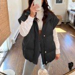 Songling Women's Oversized Black Puffer Vest