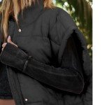 Songling Women's Oversized Black Puffer Vest