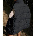 Songling Women's Oversized Black Puffer Vest