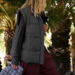 Songling Women's Oversized Black Puffer Vest