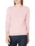 Light Pink Cotton Crewneck Sweater for Women