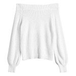 Off Shoulder Loose Knit Sweater for Women