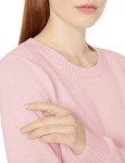 Light Pink Cotton Crewneck Sweater for Women