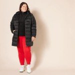 Women's Lightweight Water-Resistant Hooded Puffer Coat