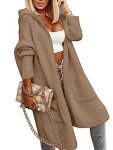 Aoysky Khaki Oversized Hooded Cardigan for Women