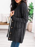 Women's Chunky Knit Cardigan - Dark Grey, XL